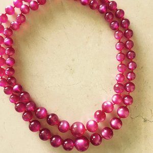 Richelieu Magenta Moonglow Double-Strand Necklace